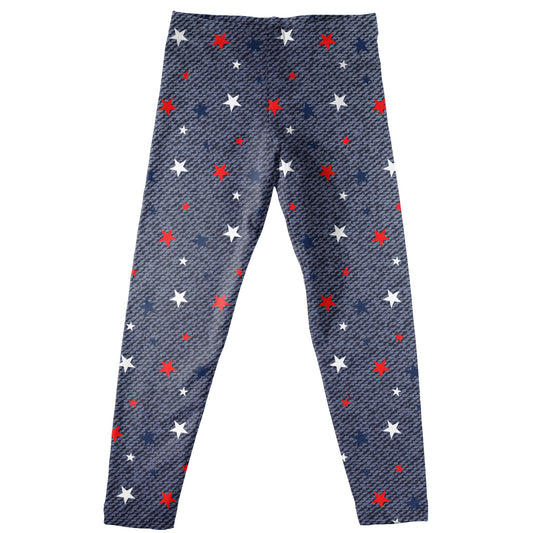 Americana Print Navy Denim Leggings - Wimziy&Co.