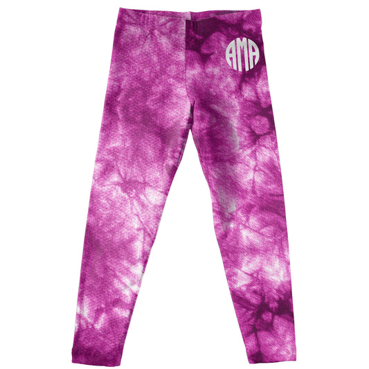 Boho Monogram Purple Tie Dye Leggings - Wimziy&Co.
