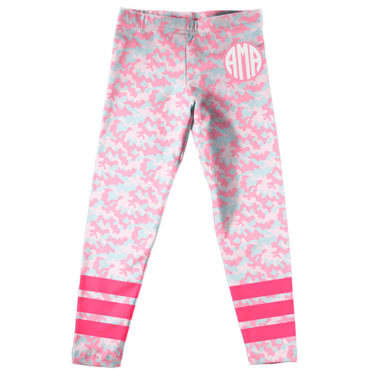 Camo Print Monogram Pink Leggings - Wimziy&Co.