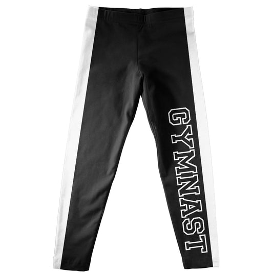 Gymnast Stripe Black and White Leggings - Wimziy&Co.