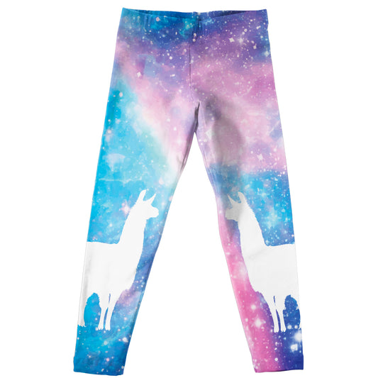 Multicolor and white llamas girls leggings - Wimziy&Co.