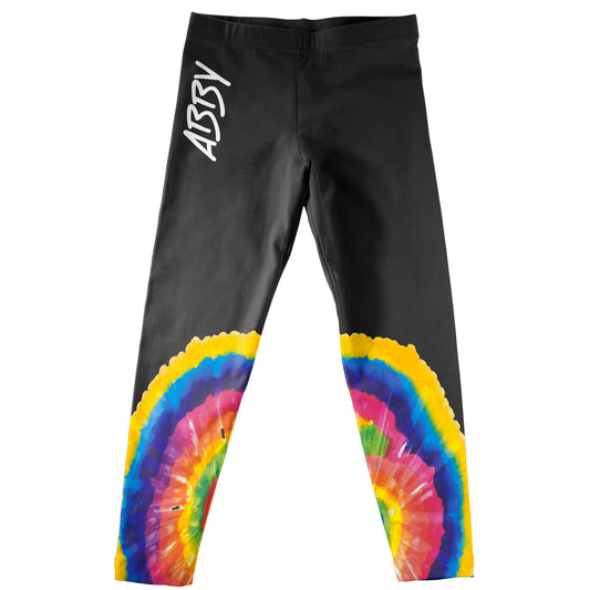 Name Tie Dye Black Leggings - Wimziy&Co.