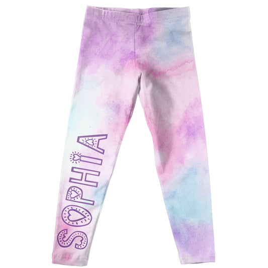 Name Tie Dye Pink Leggings - Wimziy&Co.