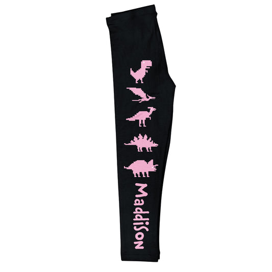 Pixels Dinosaurs Name Black Leggings - Wimziy&Co.