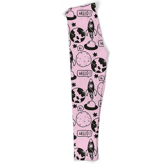 Planets Print Pink Leggings - Wimziy&Co.