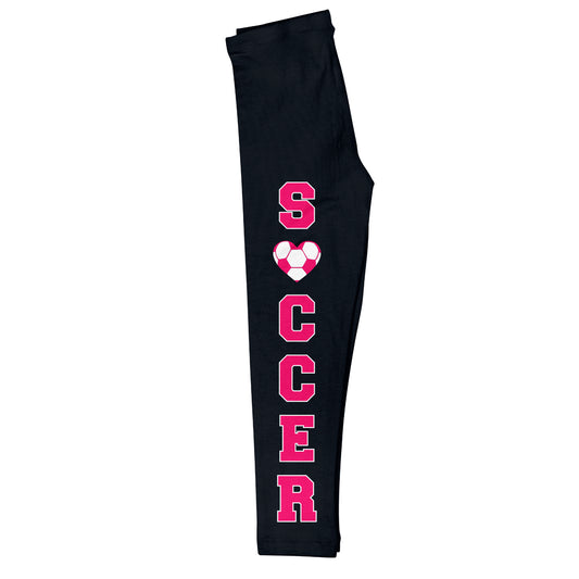 Soccer Heart Black Leggings - Wimziy&Co.