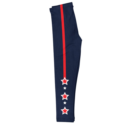 Stars Red Stripe Navy Leggings - Wimziy&Co.