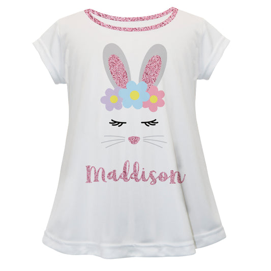 Bunny Name White Short Sleeve Laurie Top - Wimziy&Co.
