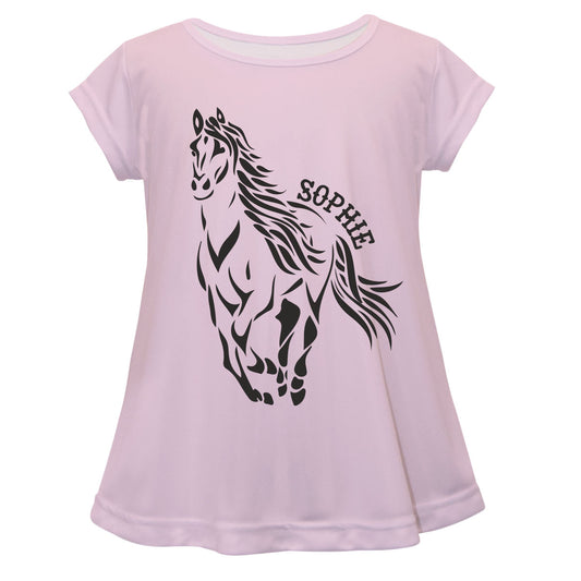 Light pink long sleeve blouse with horse - Wimziy&Co.