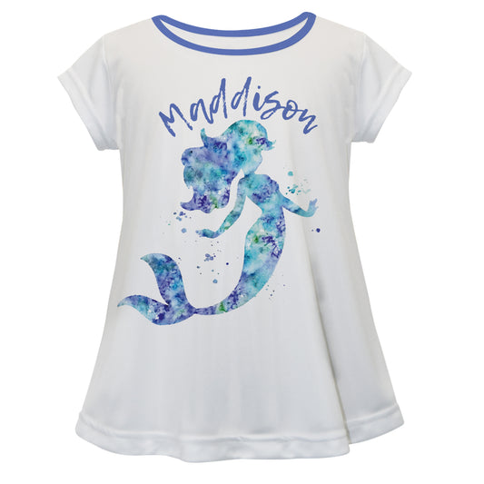 Mermaid Name White Short Sleeve Laurie Top - Wimziy&Co.