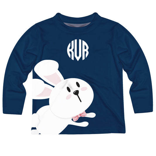 Bunny Monogram Navy Long Sleeve Tee Shirt - Wimziy&Co.