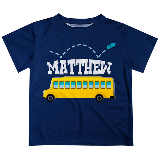 Bus Name Navy Short Sleeve Tee Shirt - Wimziy&Co.