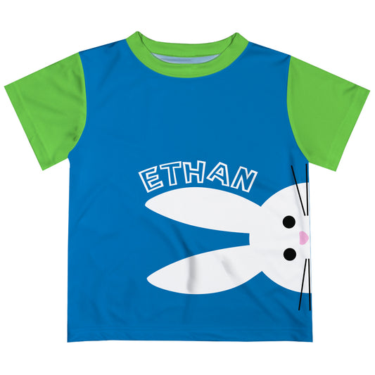 Bunny Name Blue And Green Short Sleeve Tee Shirt - Wimziy&Co.