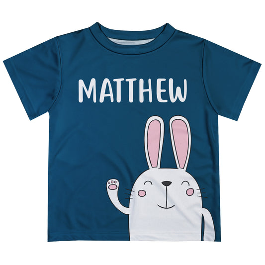 Bunny Name Steel Blue Short Sleeve Tee Shirt - Wimziy&Co.