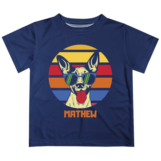 Dog Name Navy Short Sleeve Tee Shirt - Wimziy&Co.