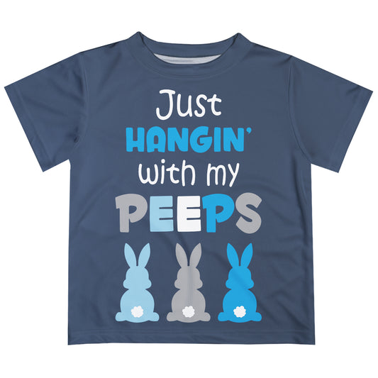 Just Hangin With My Peeps Gray Short Sleeve Tee Shirt - Wimziy&Co.