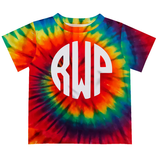 Monogram Tie Dye Colors Short Sleeve Tee Shirt - Wimziy&Co.