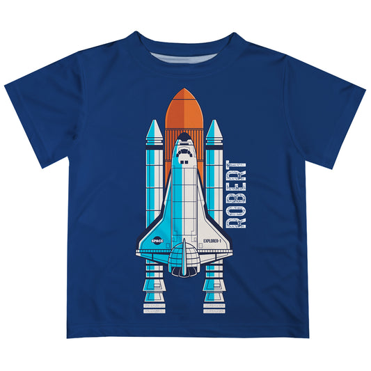 Spaceship Name Navy Short Sleeve Tee Shirt - Wimziy&Co.