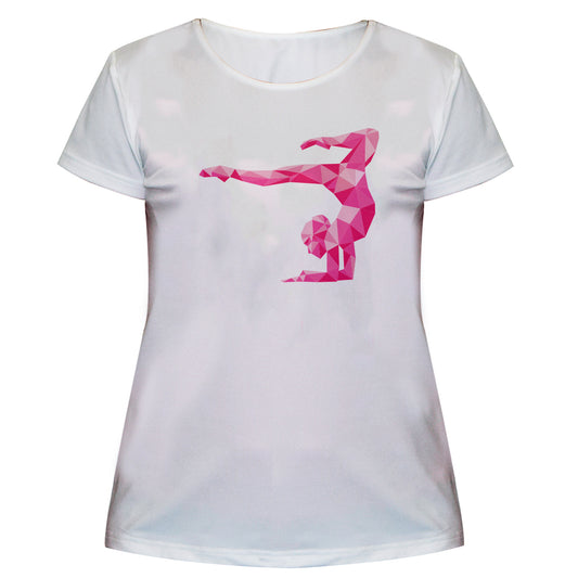 Gymnast White and Pink Short Sleeve Girls Tee Shirt - Wimziy&Co.