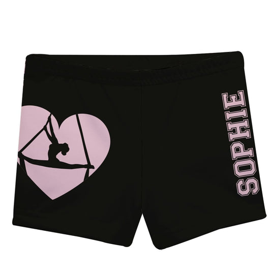 Gymnast Silhouette Name Black Shorties - Wimziy&Co.