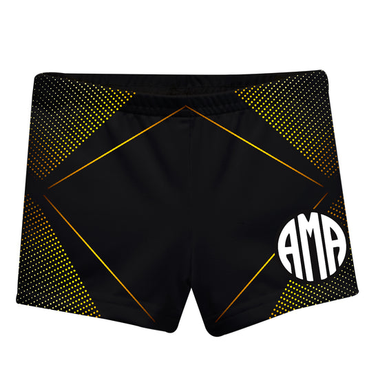 Haltone Monogram Black and Gold Shorties - Wimziy&Co.