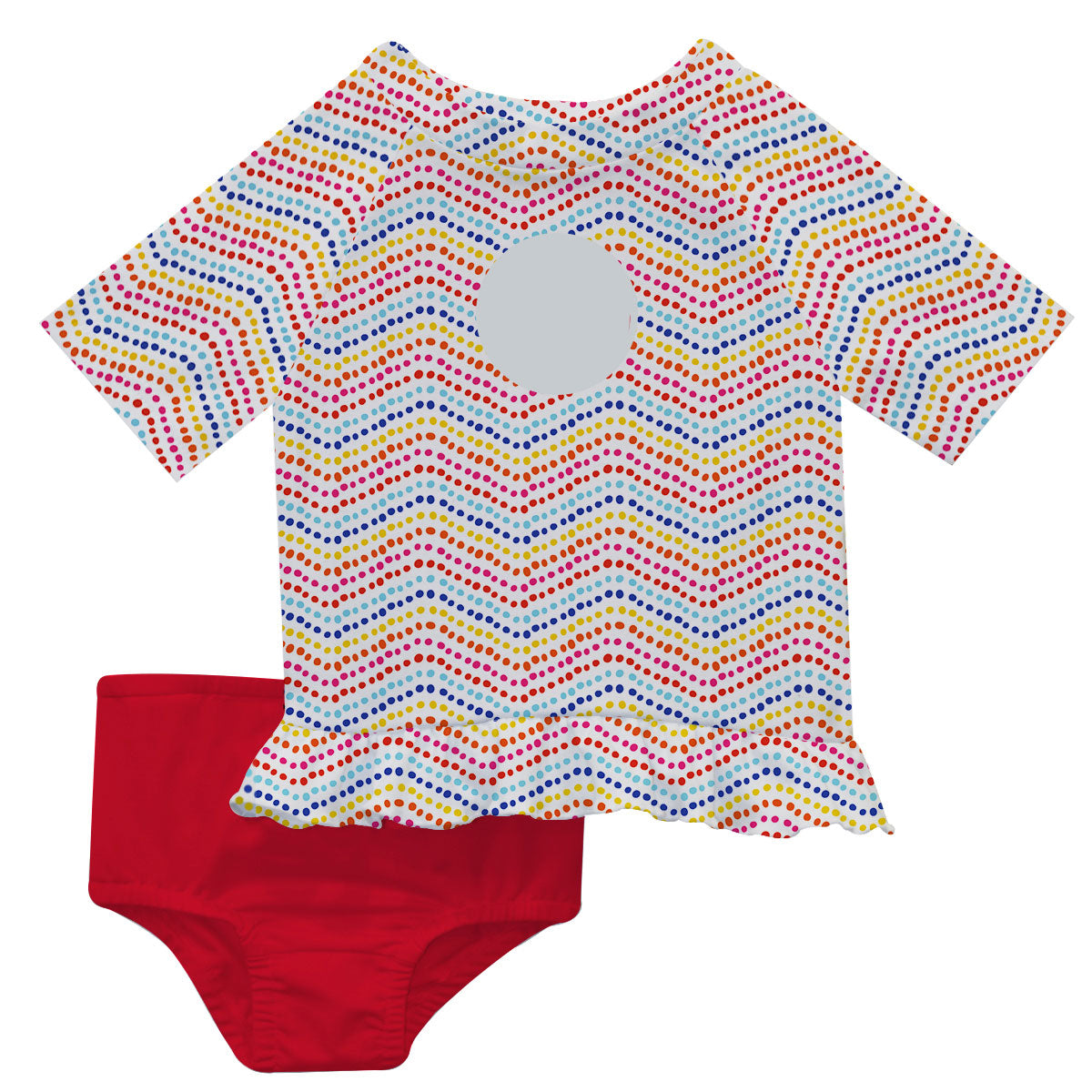 Chevron Monogram White 2pc Short Sleeve Rash guard - Wimziy&Co.
