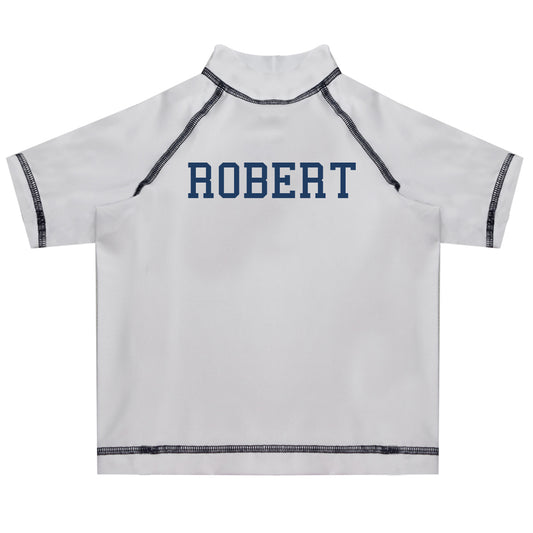 Name White Short Sleeve Rash Guard - Wimziy&Co.