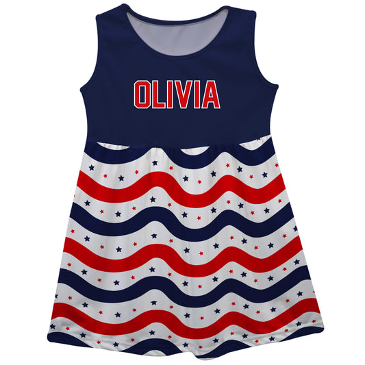 American Name Navy Tank Dress - Wimziy&Co.