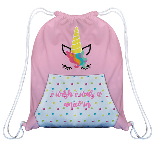 Unicorn Pink Fleece Gym Bag With Kangaroo Pocket - Wimziy&Co.