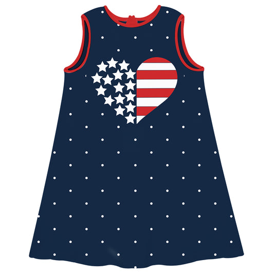 American Heart Navy A Line Dress - Wimziy&Co.