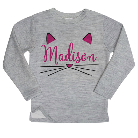 Cat Name Gray Fleece Sweatshirt With Side Vents - Wimziy&Co.