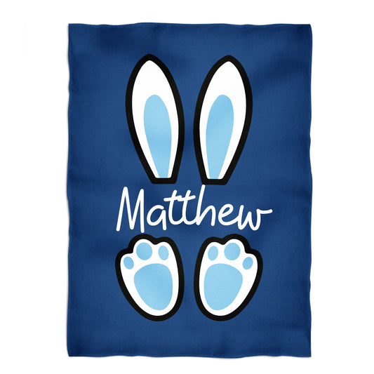 Bunny And Easter Eggs Pint Monogram Purple Minky Blanket - Wimziy&Co.