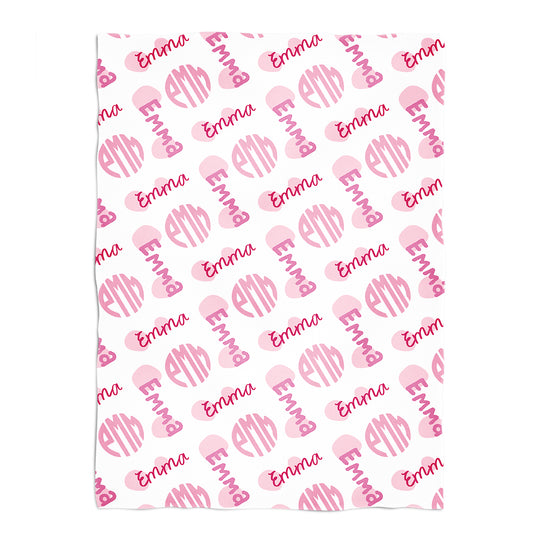 Polka dots name white minky blanket - Wimziy&Co.