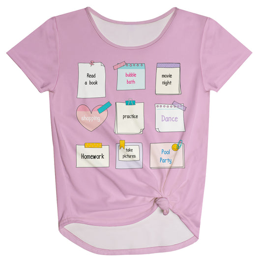 Notes Back To School Pink Knot Top - Wimziy&Co.