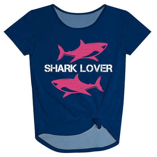 Shark Lover Navy Knot Top - Wimziy&Co.