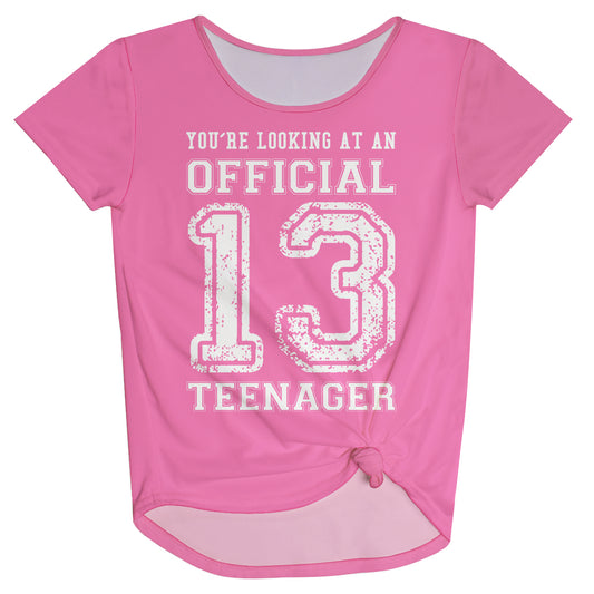 Pink you are looking at an official number short sleeve knot top - Wimziy&Co.