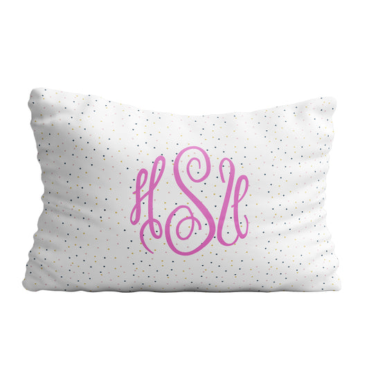 Monogram white polka dots pillow case - Wimziy&Co.