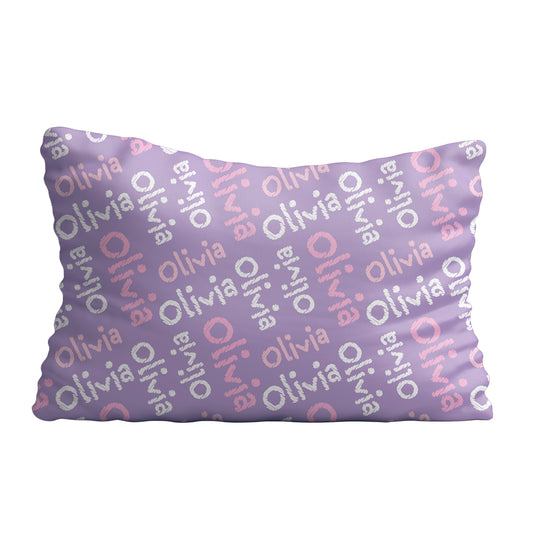 Name print purple pillow case - Wimziy&Co.