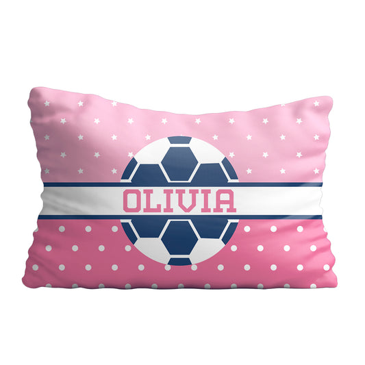 Soccer name pink pillow case - Wimziy&Co.