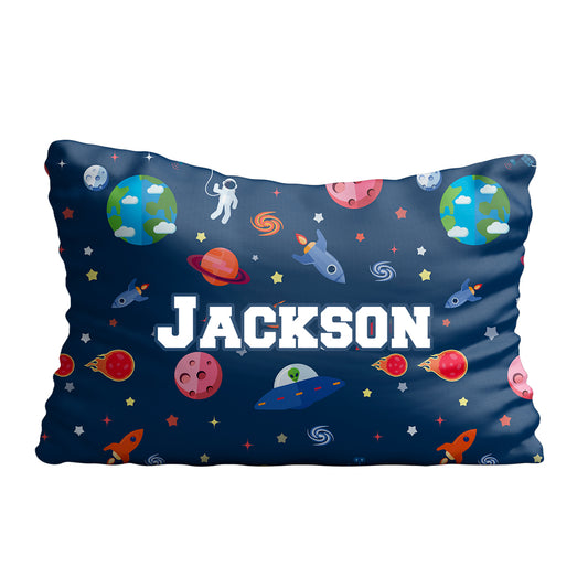 Space print name navy pillow case - Wimziy&Co.