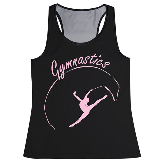 Black and pink gymnast silhouette girls tank top - Wimziy&Co.