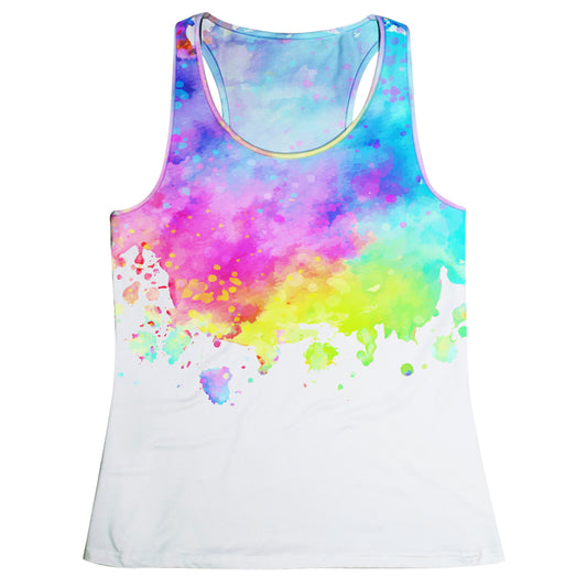 Watercolors White Tank Top - Wimziy&Co.