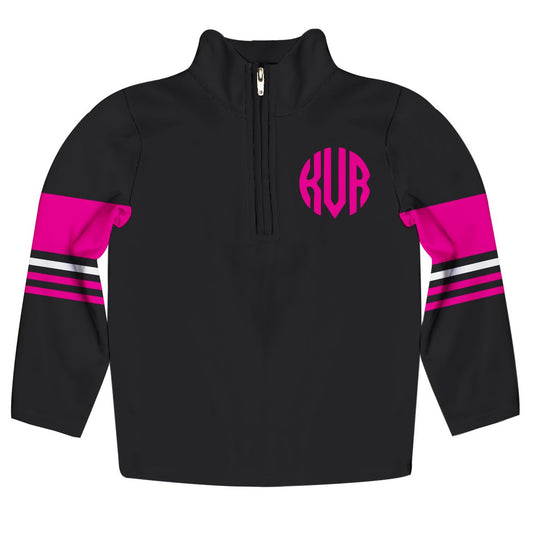 Monogram Black Long Sleeve Quarter Zip - Wimziy&Co.