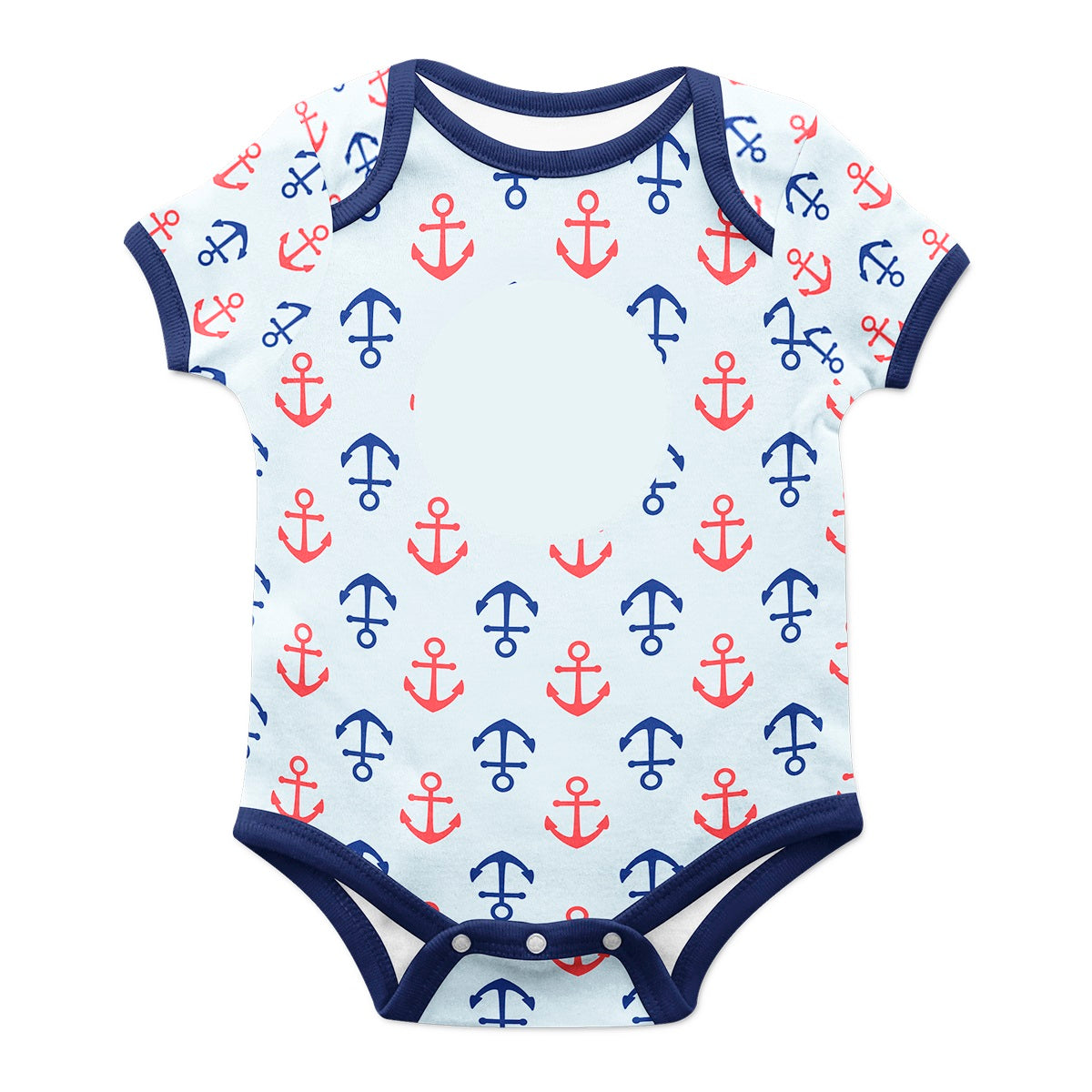 Anchor Lt Blue Boys Onesie Short Sleeve - Wimziy&Co.