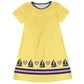 Boats Personalized Monogram Yellow Short Sleeve A Line Dress - Wimziy&Co.