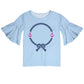 Anchors Rope Monogram Light Blue Short Sleeve Ruffle Top - Wimziy&Co.
