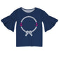Anchors Rope Monogram Navy Short Sleeve Ruffle Top - Wimziy&Co.