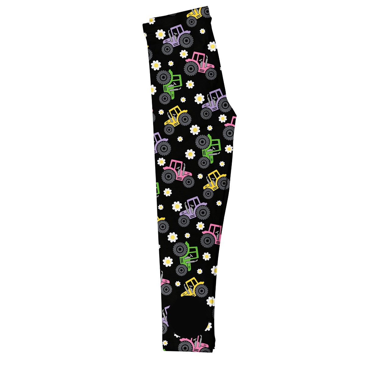 Tractor Print Personalized Monogram Black Leggings - Wimziy&Co.