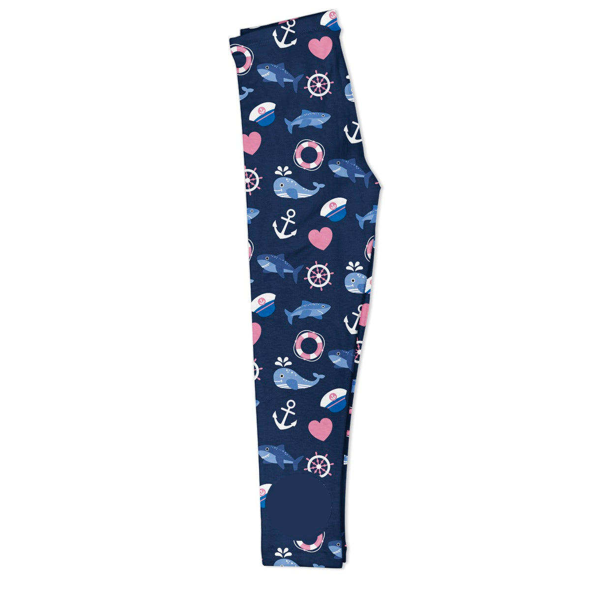 Nautical Print Monogram Navy Leggings - Wimziy&Co.