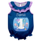 Fishes Name Navy Sleeveless Girls Onesie